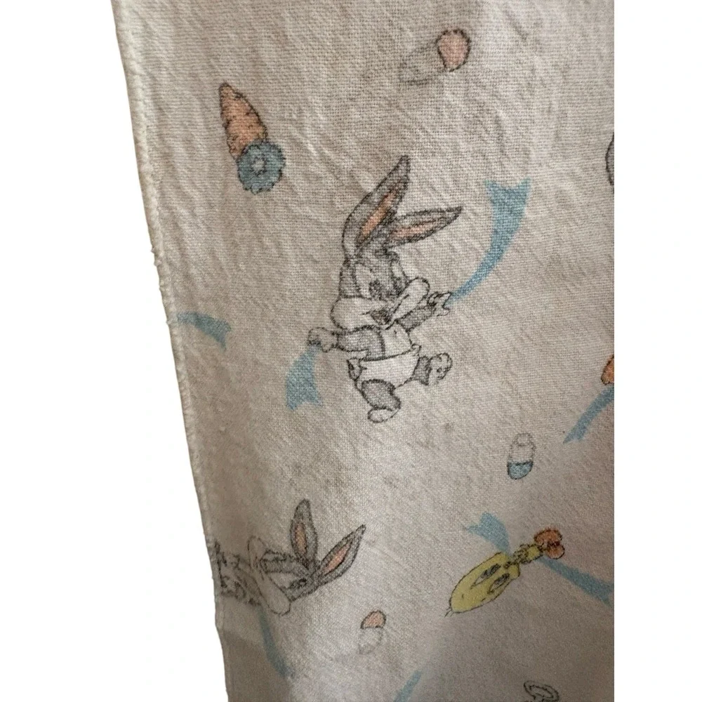 Looney Tunes Baby Receiving Blanket Tweety Bird Bugs Bunny 26x36 Cotton Vintage